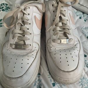 Nike White Sneakers with Neon Yellow Interior